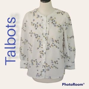 Talbots Floral Shirt Small Petite
